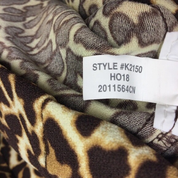 J. Crew Womens Leopard Print Crepe Long Sleeve Shift Dress Brown Sz 00 NWT K2150 - Picture 9 of 10
